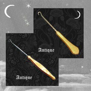 Antique Corset & Boot Hook Victorian Celluloid Button Fastener BUNDLE of TWO